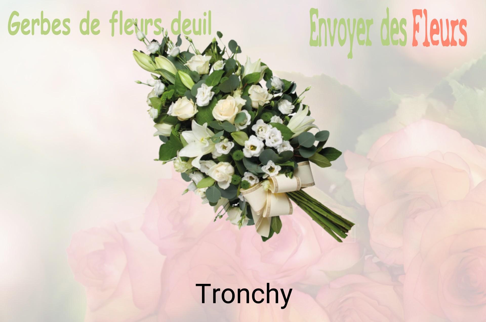 Gerbe de fleurs de deuil livrée à Tronchy